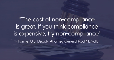The cost of non-compliance is great. If you think compliance is expensive, try non-compliance