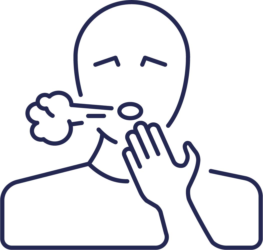 Person coughing icon