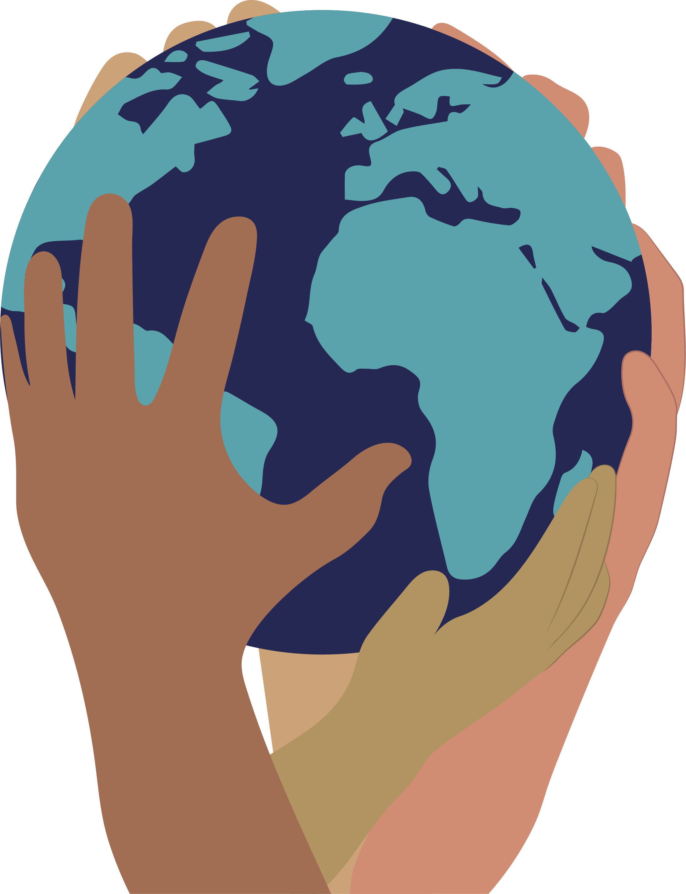 illustration of hands holding earth